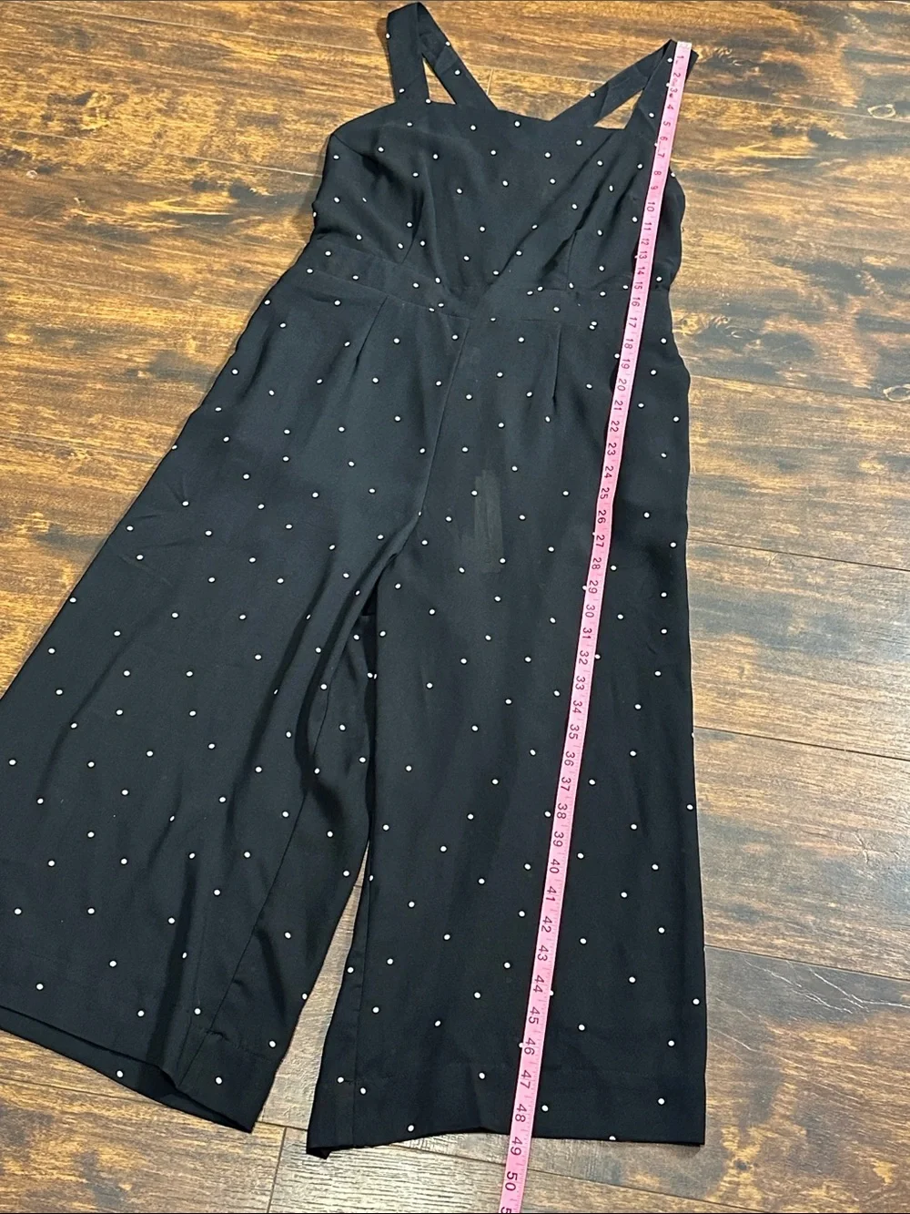 🖤 LOVESTITCH Black Polka Dot Wide Leg Romper L NWT • Open Back Crisscross! 🖤